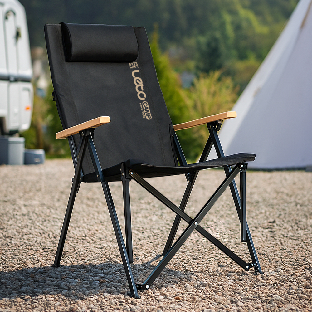 레토 각도조절 릴렉스 접이식 롱 캠핑의자, 블랙, 1개 56,300원