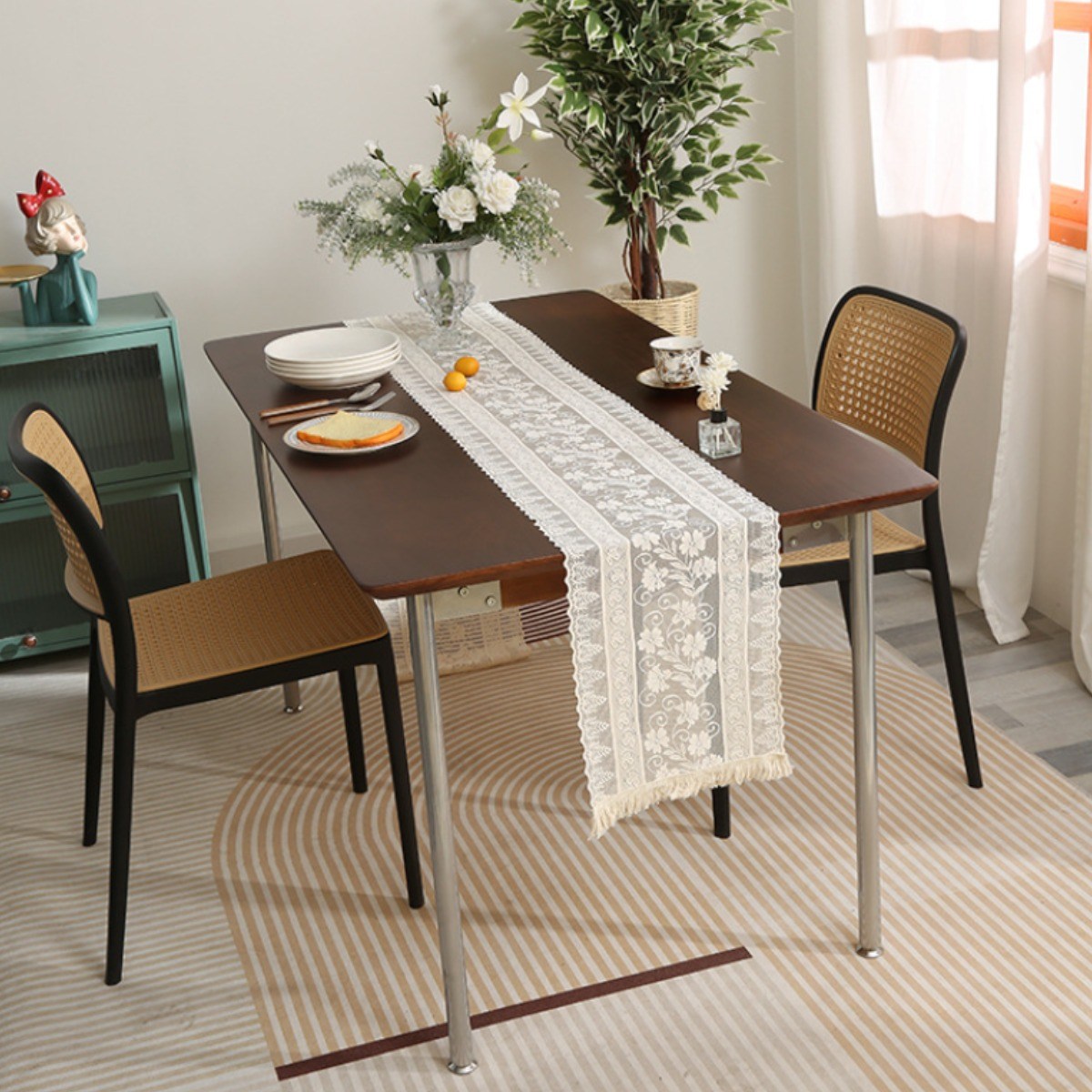 로투스비 테이블 러너 4인용 6인용 식탁 러너 레이스 러너, 6인용(30*220) 15,900원