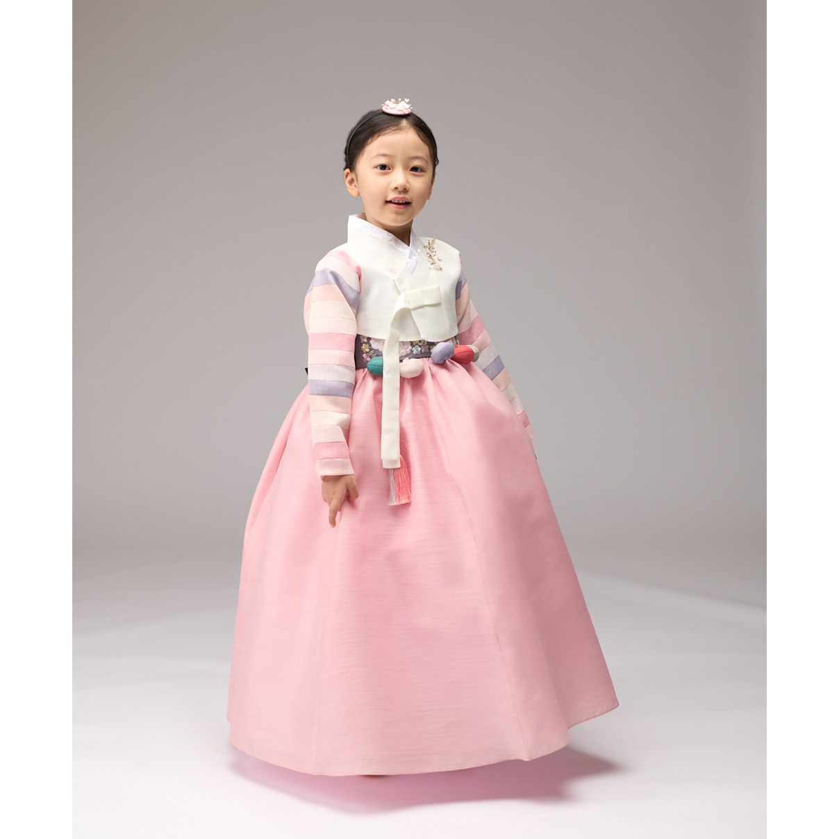 여아 연아색동저고리 민자치마(분홍) 유아 중전 주니어 초등 고급한복 76,000원