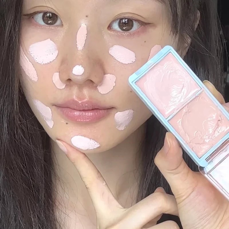 꺼진얼굴보정 하이라이트 핑크 하이라이트 커버 듀얼 하이라이트 팔레트 하이라이터 컨실러 듀얼 컬러 컨실러 리프팅 팔레트 하이라이터 하이라이트 다크서클 컨실러, 투톤, 2개 24,400원