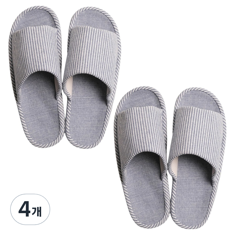 생활백서 도톰 스트라이프 룸 슬리퍼, 블루, 4개 35,800원