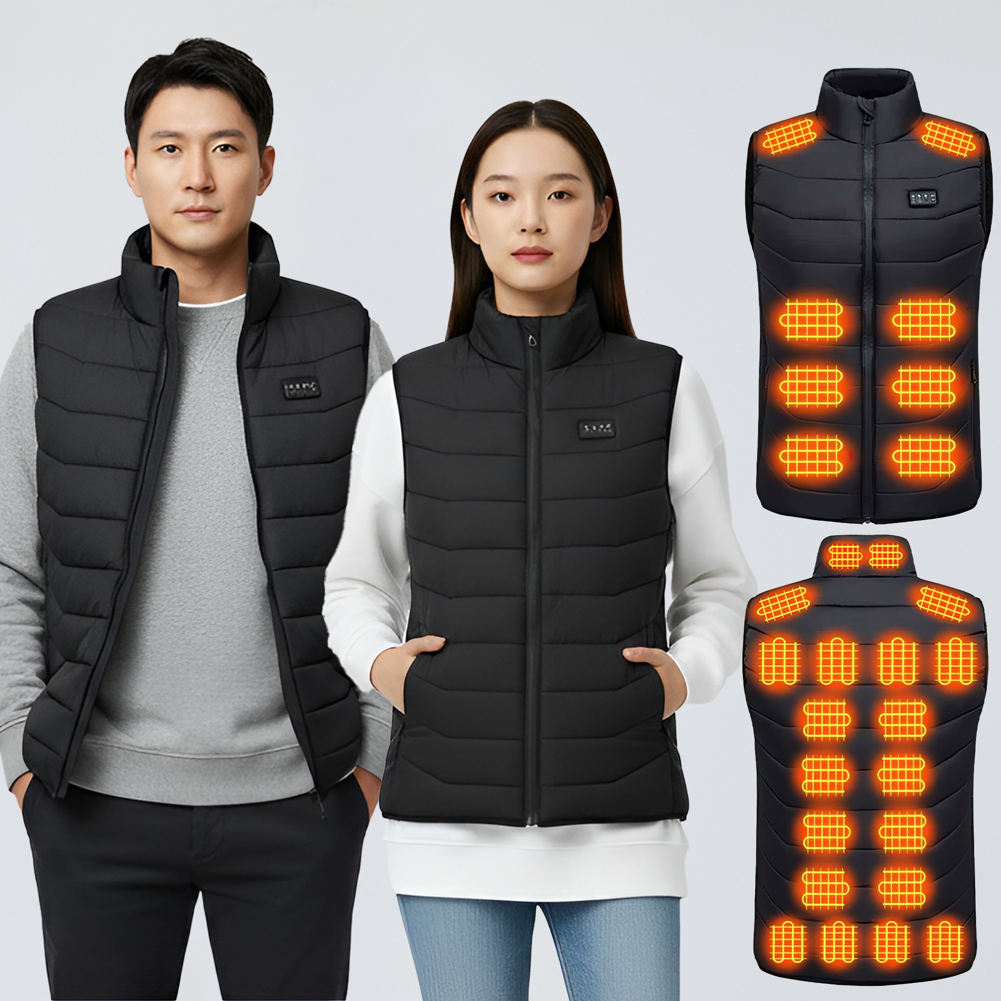 [KC인증] 남녀 공용 발열조끼 USB 발열구역 28개 온열조끼 열선조끼 골프 낚시 작업복-HA04 24,900원