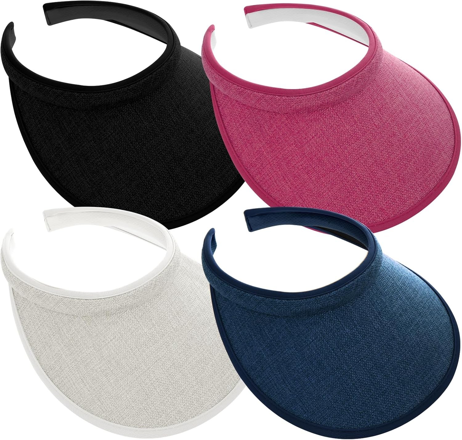 여성 자외선 차단을 위한 선바이저 모자에 4Pc 슬립 여름 스포츠 여행 야외 활동을 와이드 브림 골프 바이저 클립 장착 51,030원