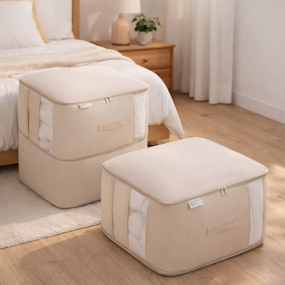 하루연구소 이불 압축파우치 의류 정리함, 2개, 베이지 24,900원