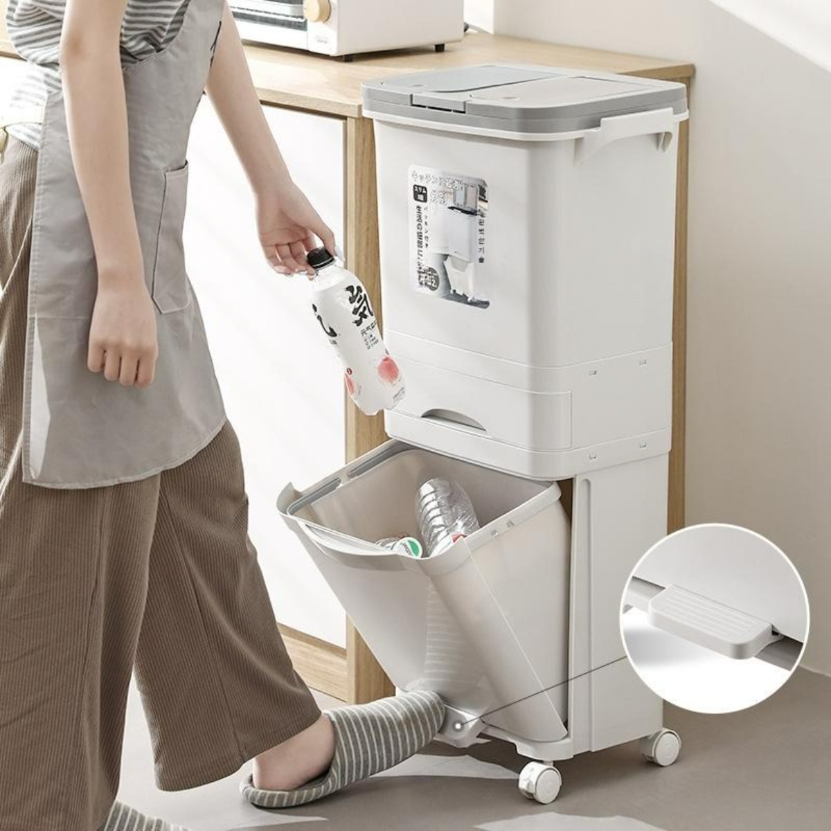 대용량 건습 분리형 음식물 쓰레기통 주방용, 1개, 단일색상 45,000원