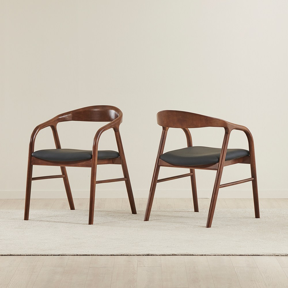 하우스웰컴 도란 원목 카페 인테리어 식탁 의자, 월넛 HJC001, 1개 89,900원