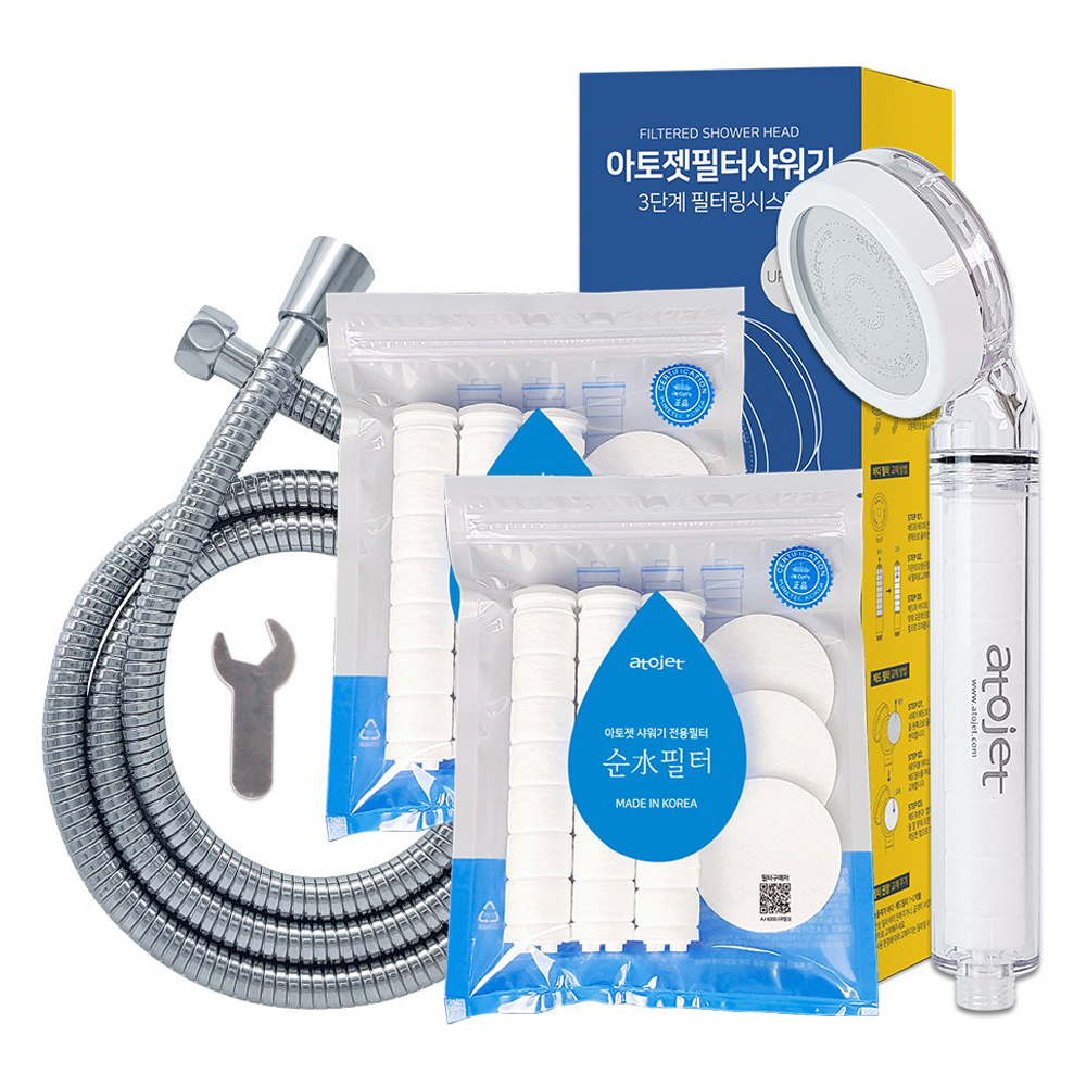 아토젯 샤워기 + 순수필터 2p + 샤워호스 1.5m 세트, 1개, 혼합색상 38,800원