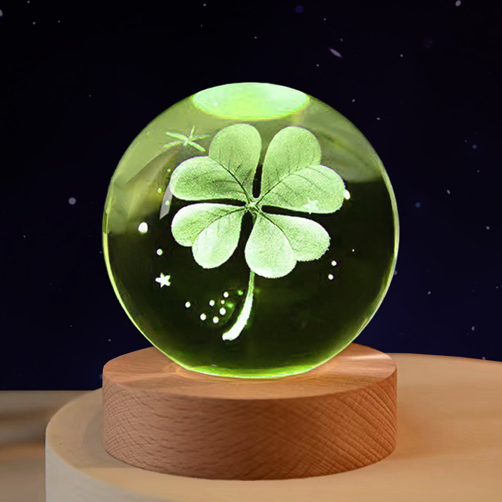연하 크리스탈구 감성조명 색변환 무드등 8cm + 선물박스, 네잎클로버 10,260원