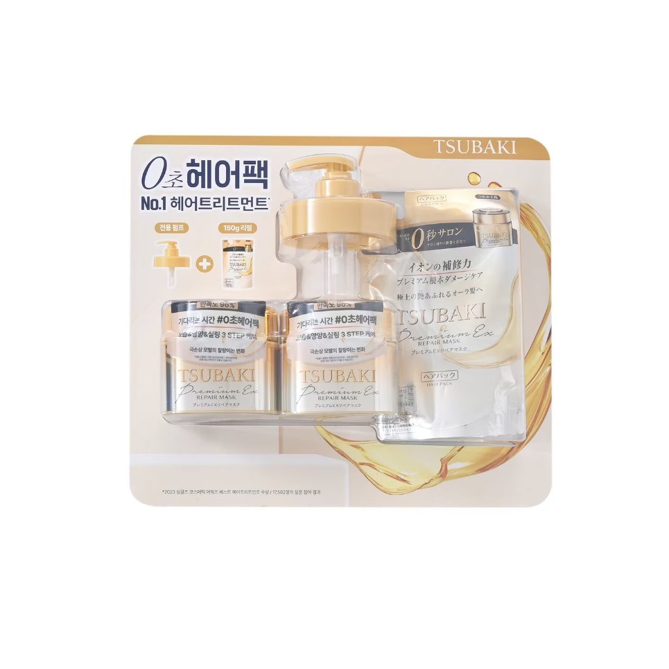(한정)츠바키 0초 헤어팩 360g+리필150g+펌프 33,900원