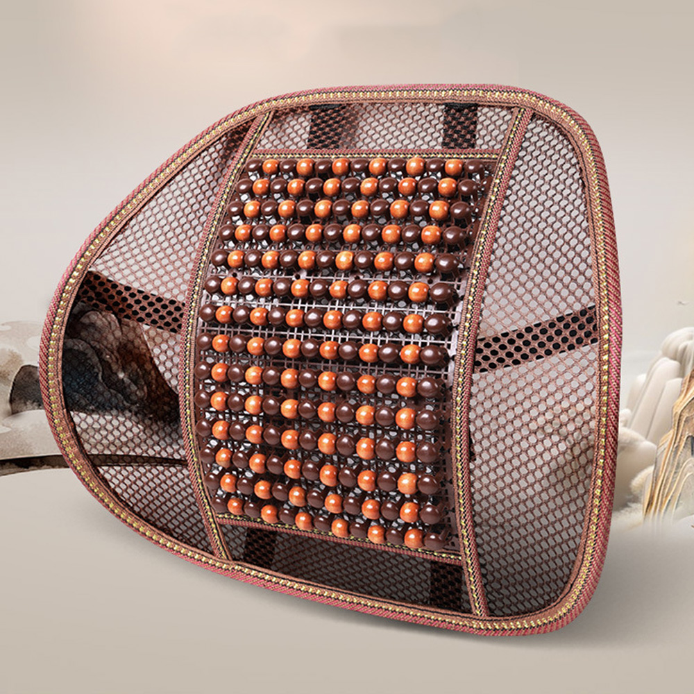 차량용 메쉬 원목 구슬등받이 허리쿠션, 브라운, 1개 8,260원