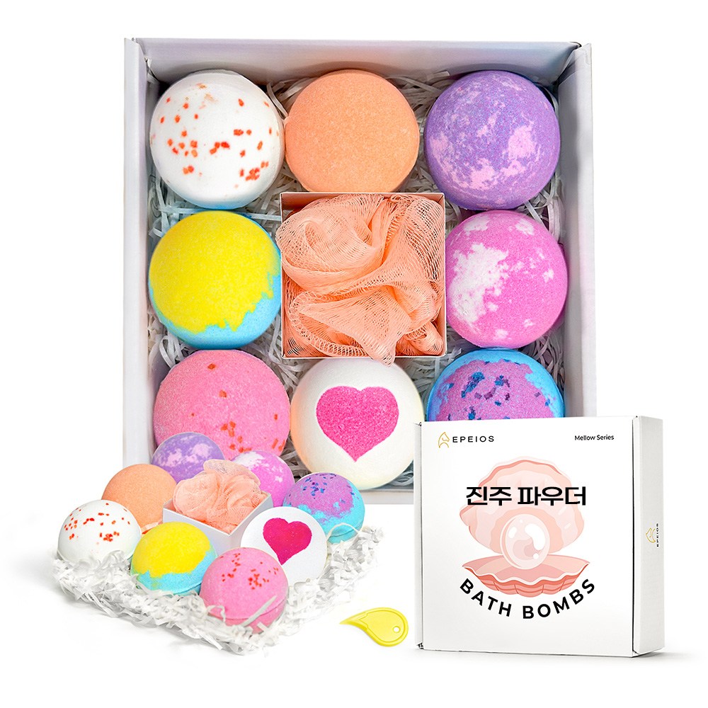 EPEIOS 에페이오스 진주 파우더 8종 배쓰밤 선물세트 버블바 거품 입욕제, 8개, 70g 18,290원