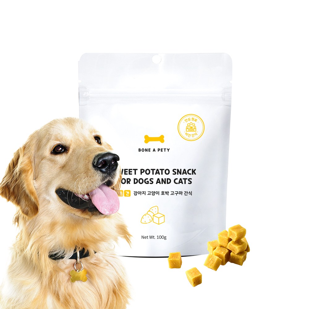 본아페티 비건 강아지 고양이 호박 고구마 수제 간식 100g, 호박 고구마, 100g, 1개 3,900원