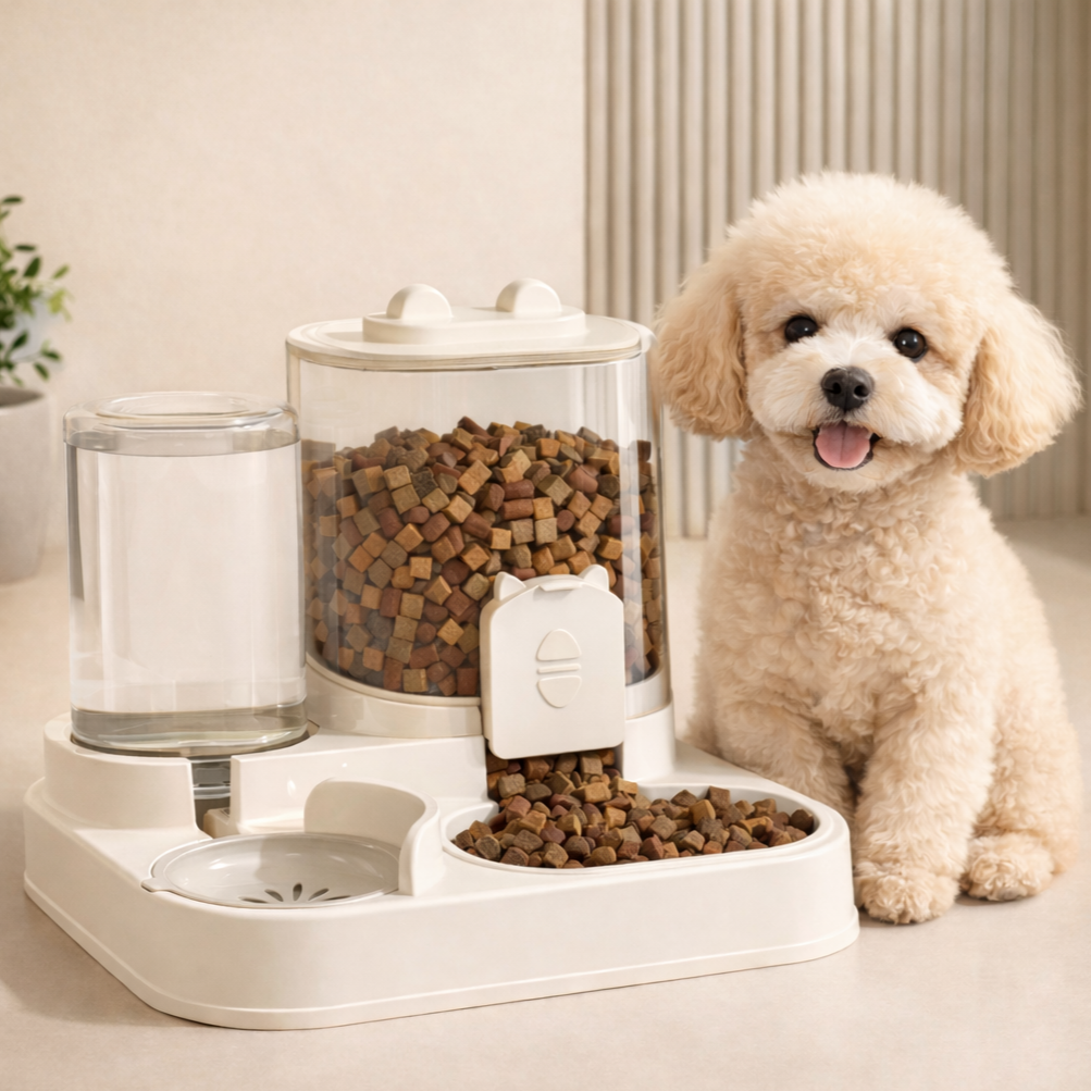 모드인 반려동물 오염방지 반자동 급수식기, 1개, 크림화이트 12,100원