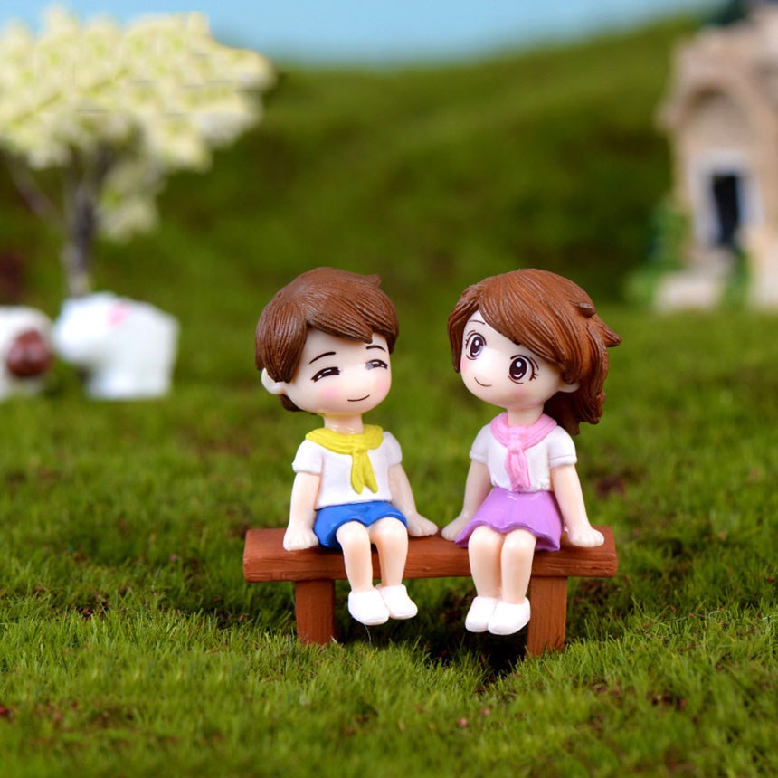 미스토토 머플러남녀 벤치커플 미니어처 사람피규어 테라리움 재료, P940_옐로우+핑크 커플 2,210원