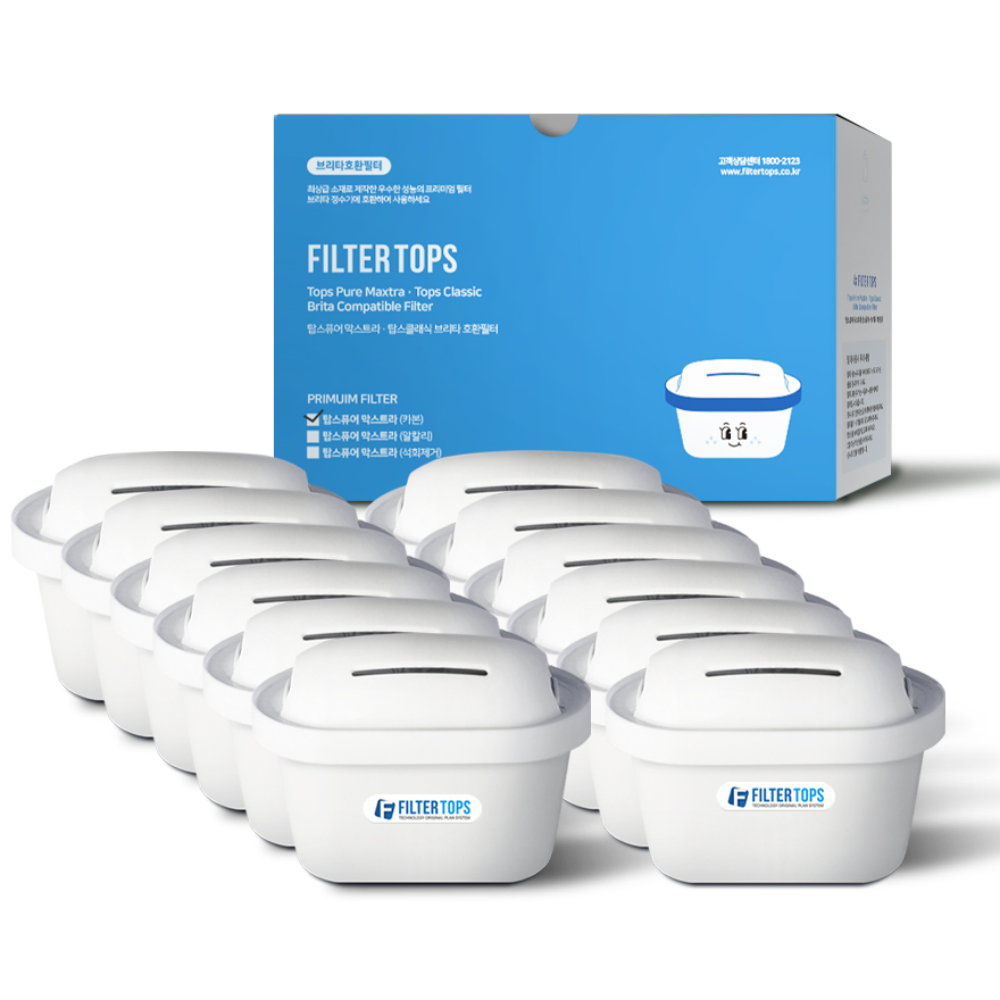 탑스퓨어 카본 [브리타 맥스트라 필터 호환 정수 필터], 12개, 카본필터 44,900원