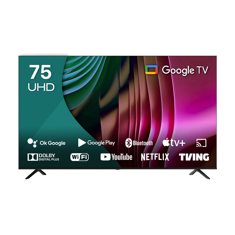 큐빅스 4K UHD LED 스마트 TV 189cm(75인치), 구글 안드로이드 HDR 블루투스 WIFI 넷플릭스 유튜브 스탠드 벽걸이 기사방문설치, 190cm(75인치), NGE751UHD, 스탠드형, 방문설치 870,000원