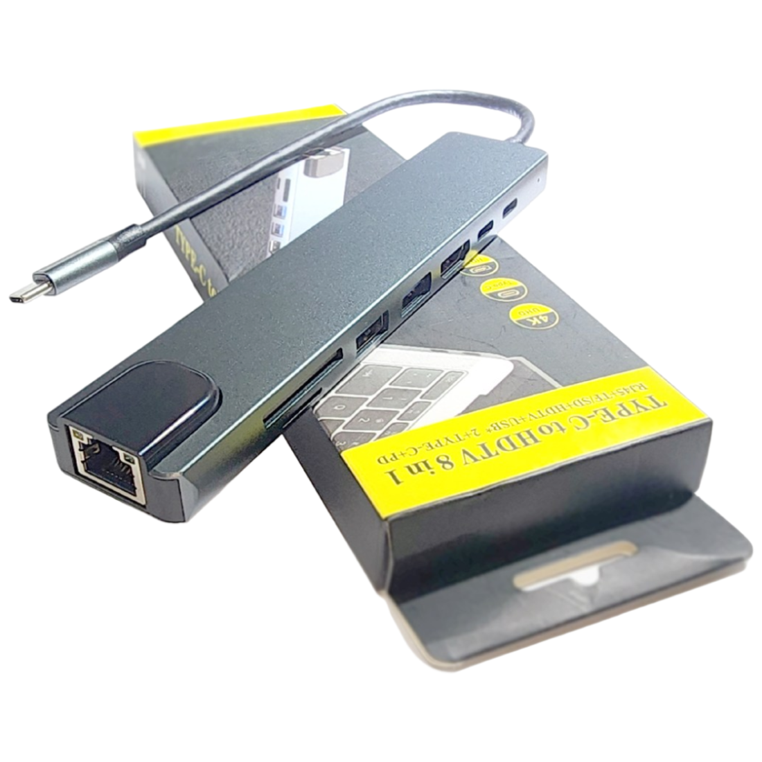 8 in 1 USB 멀티허브 도킹스테이션 어답터 TF/SD RJ45 HDMI, 3개, Space gray 46,500원