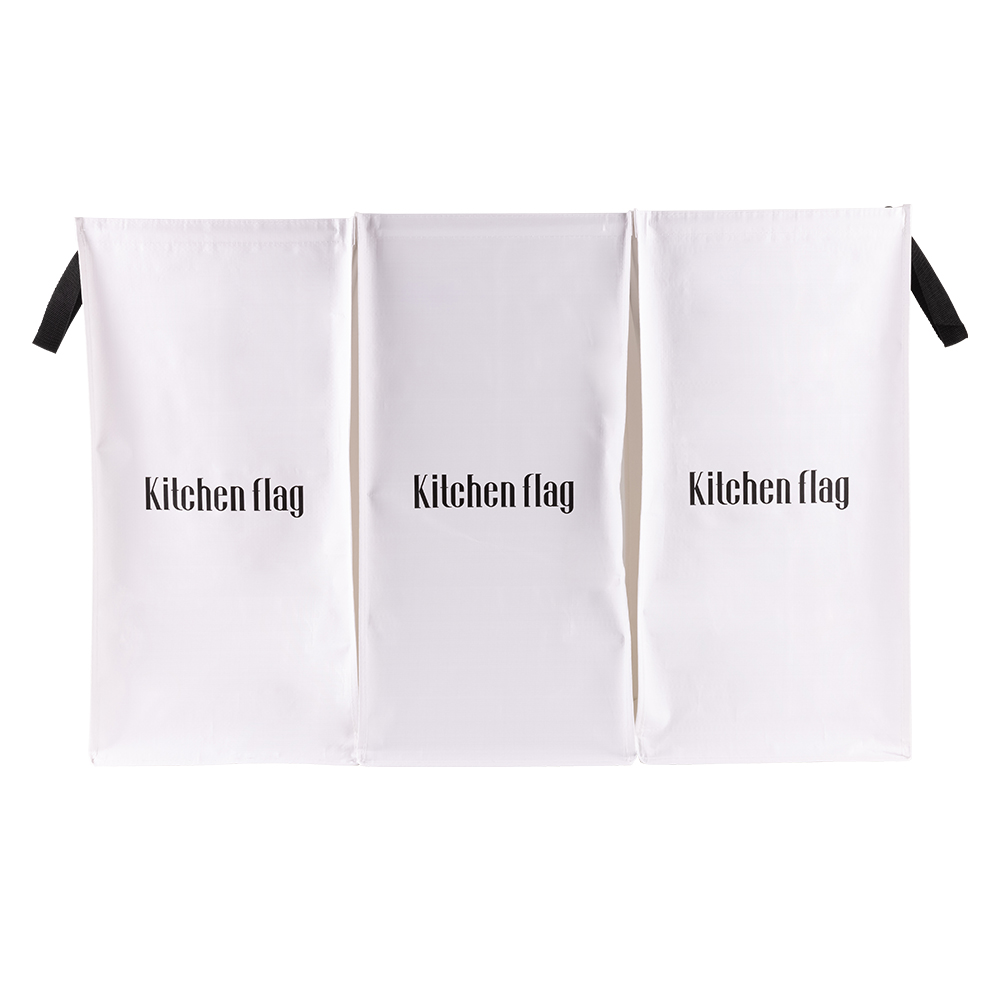 [키친플래그] 타포린백 분리수거함 3단 세트, 화이트, 3개 9,900원