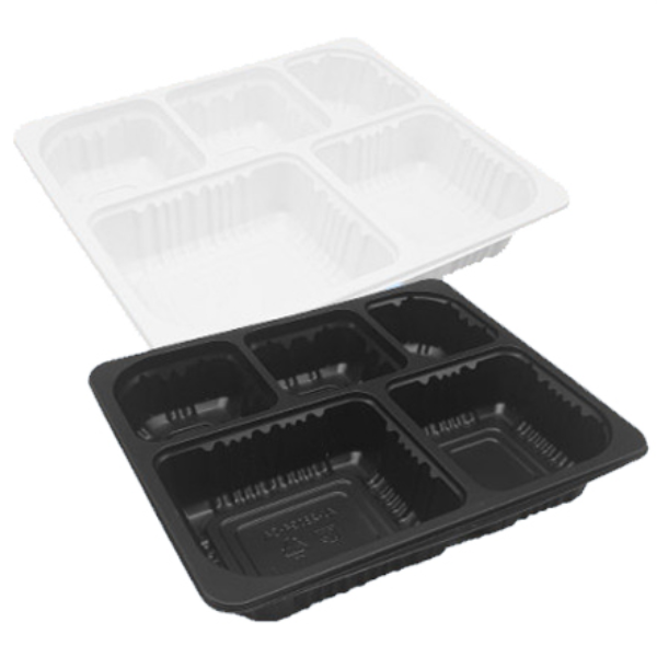 고밀폐 실링용기 5칸 23194-5A(230x190xH40mm) / 검정 600개(2319시리즈) 86,600원