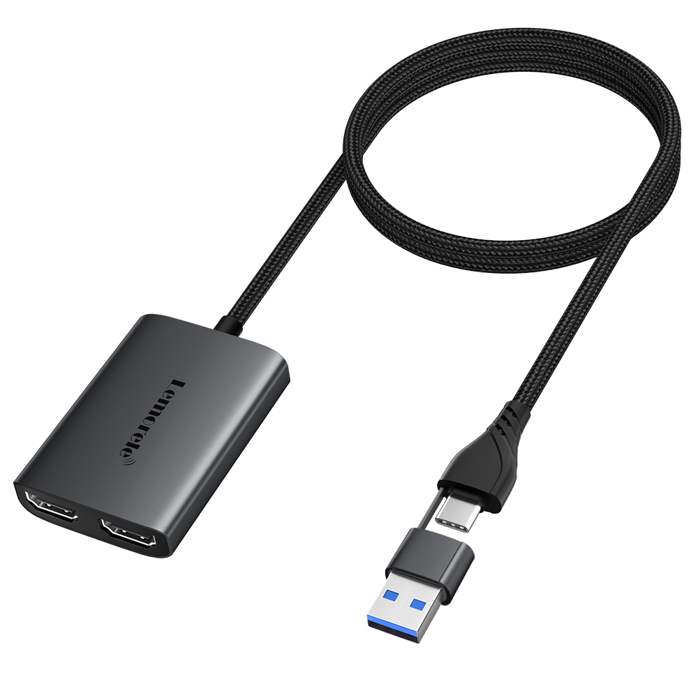 Lemorele USB C/USB3.0 ~ 듀얼 HDMI 어댑터 1080P 60Hz 확장 2가지 다른 화면 타입 C/USB3.0 허브, 1개, HD10 42,990원