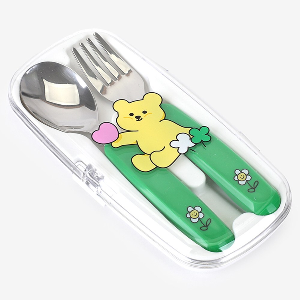 데일리라이크 유아용 젤리 베어 큐티 스푼 + 포크 + 케이스 세트 26,190원