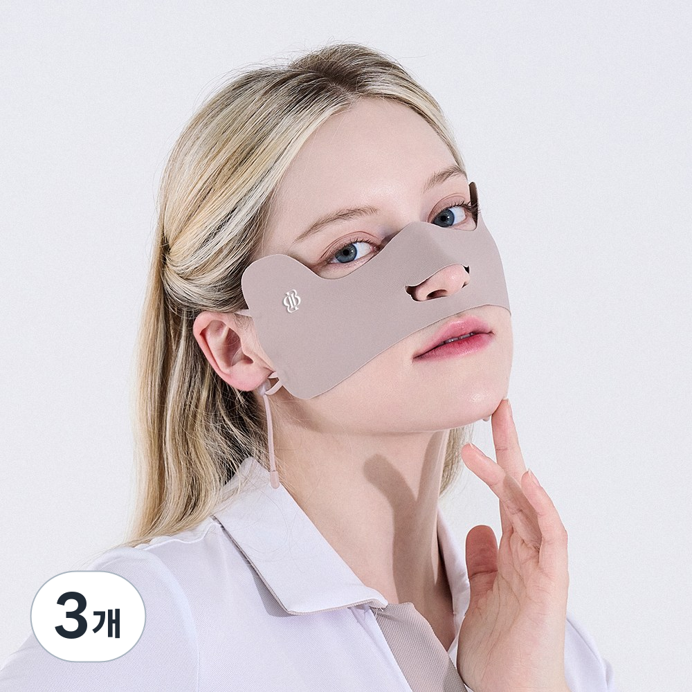 베일리화이트 자외선차단 골프 마스크 와이드 썬패치 안면 나비존 UV 패치, 3개, 베이지 29,840원