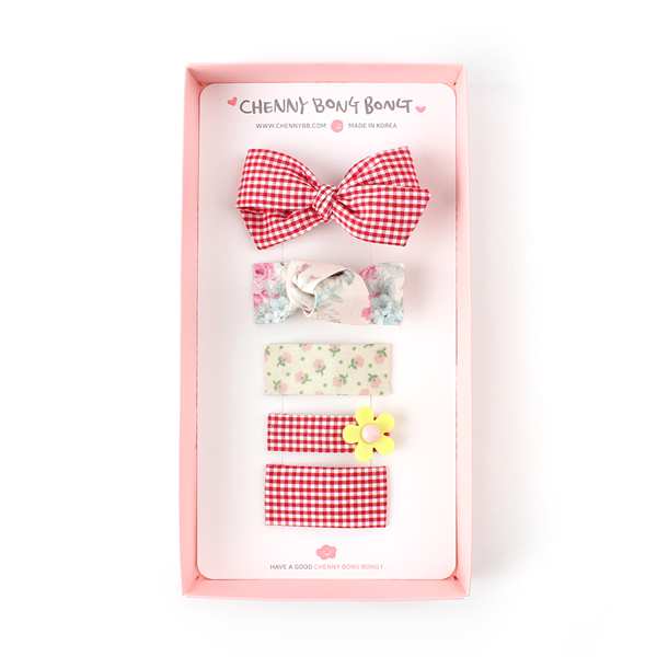 채니봉봉 여아용 네모레드 헤어핀세트 7,830원