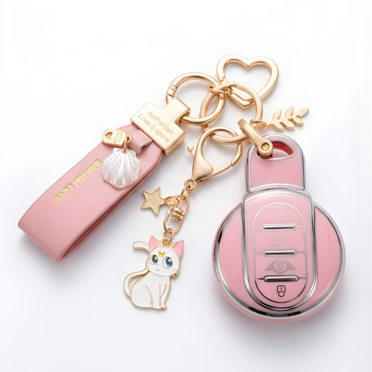 미니쿠퍼 선물포장, 선물용 키케이스 TPU 풀커버 키홀더 컨트리맨 클럽맨 3도어 5도어,, 01, pink 28,900원