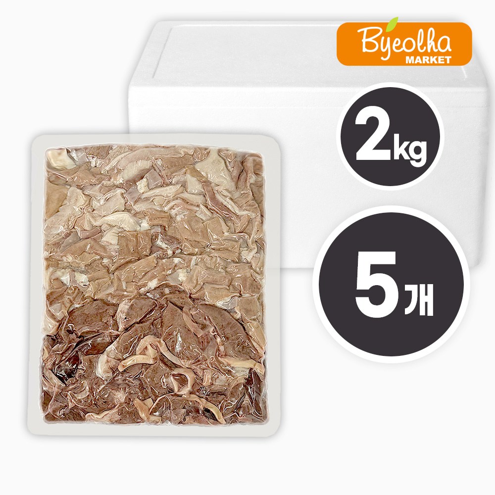 춘풍접객 국밥용 돼지 모듬내장 슬라이스 2kg (5개) 대용량 순대 오소리감투 소창 염통, 2kg, 5개 106,000원