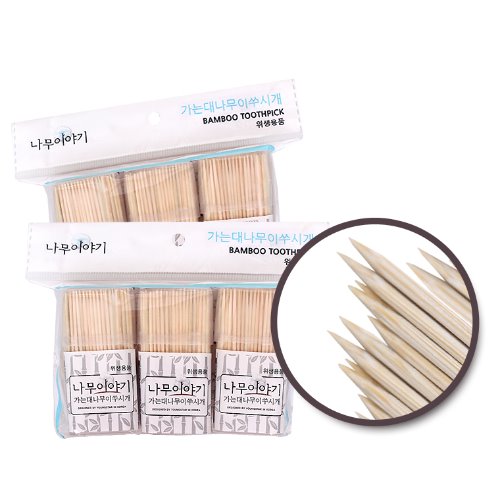 가는 대나무 이쑤시개(100P) 3개 세트, 1개, 900개 1,200원