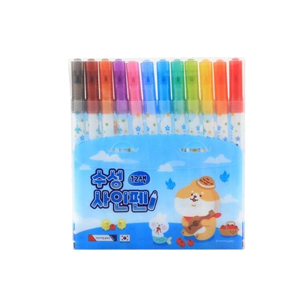 (모닝글로리) 4500 수성 싸인펜 12색 사인펜, 1개, 남아용 3,600원