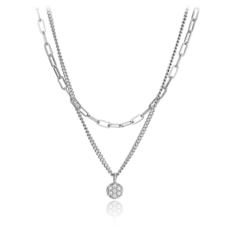 [엘르주얼리] 14k Gold Plated 체인 레이어드 블링 목걸이 ELBRNN143 21,750원