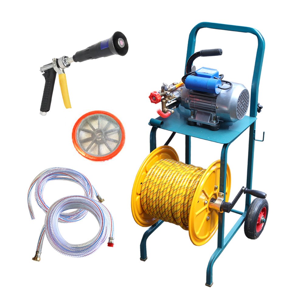 동력분무기 구보텍 220V 전기 모터 2륜 이동식 분무기 농업용 농약 살포기 살수기 펌프오일 포함, 단일, 1개 506,000원