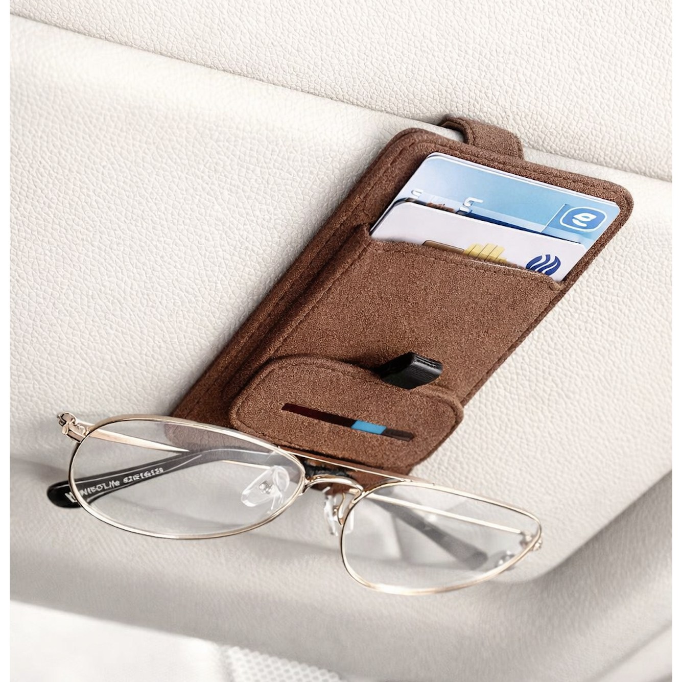 코지어스 자동차썬바이저 클립선글라스 자동차틈새포켓 차량용선글라스거치대 차량수납함, 시그니처 블랙, 1개 14,400원