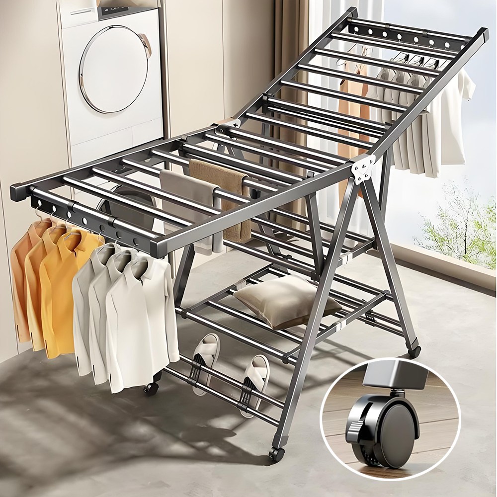 정싱 튼튼한 스틸  빨래건조대 접이식 빨래 건조대 도르래 탈부착 64,900원