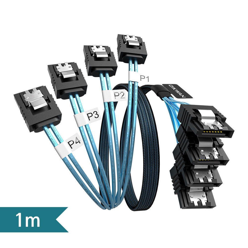 4P TO 4P SATA3 케이블1M/50cm 6Gpbs/7PIN핀 초고속 데이터전송 SSD 사타케이블, 1000mm, 1개 15,000원