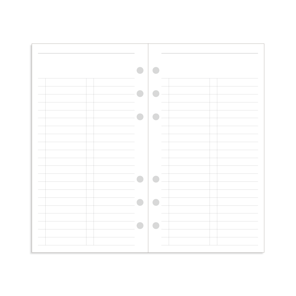 데이스테이션 A6 B6 6공 바인더 속지 그리드 라인 도트 리필 5,500원