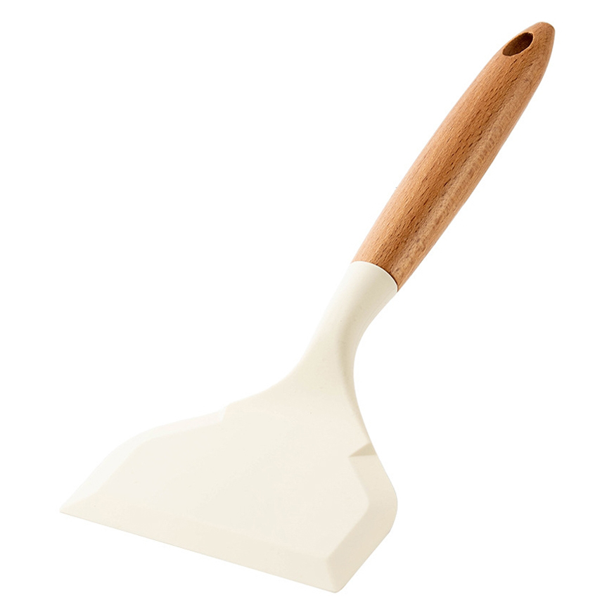 맘툴 우드 손잡이 넓은 계란말이 실리콘 뒤집개, 화이트, 1개 5,800원