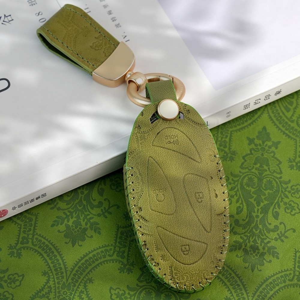 MODACE 2023-2025 현대 호환 두층우피 양가죽 자동차 스마트키케이스 레트로 문양, 7버튼, 소가죽 녹색 29,550원