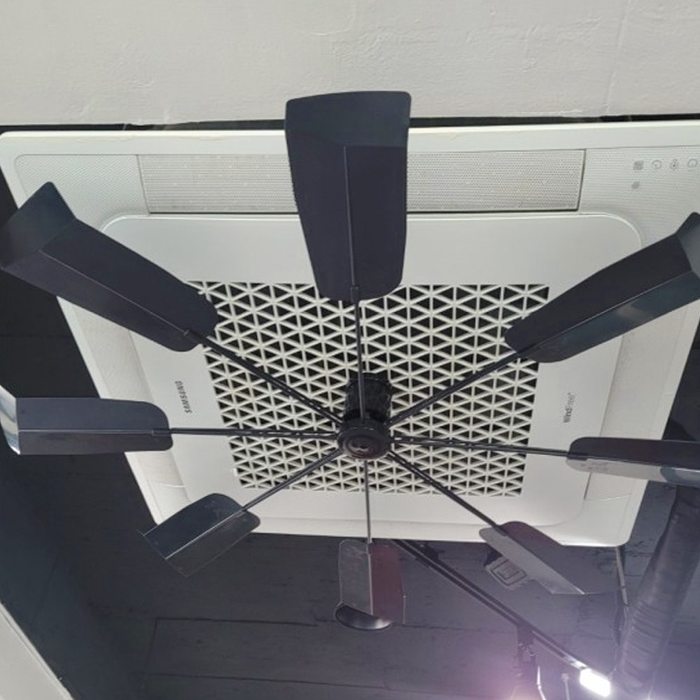 에어컨실링팬 시스템 무동력바람개비 날개 순환팬 가드 프로펠러 바람막이, 1개, 블랙 16,900원