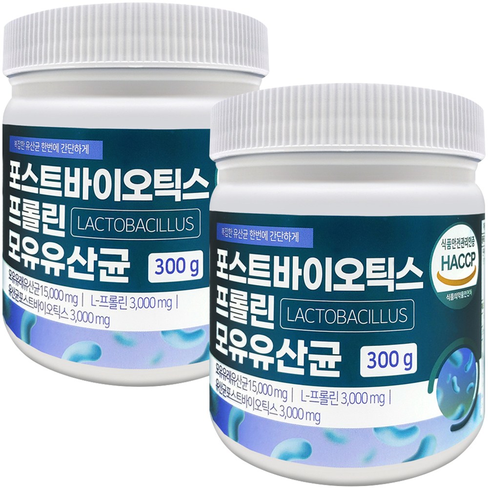 포스트 바이오틱스 프롤린 유산균 프리바이오틱스 가루 분말 신바이오틱스 유산균먹이 프락토올리고당 모유유산균 대용량, 2개, 300g 39,900원
