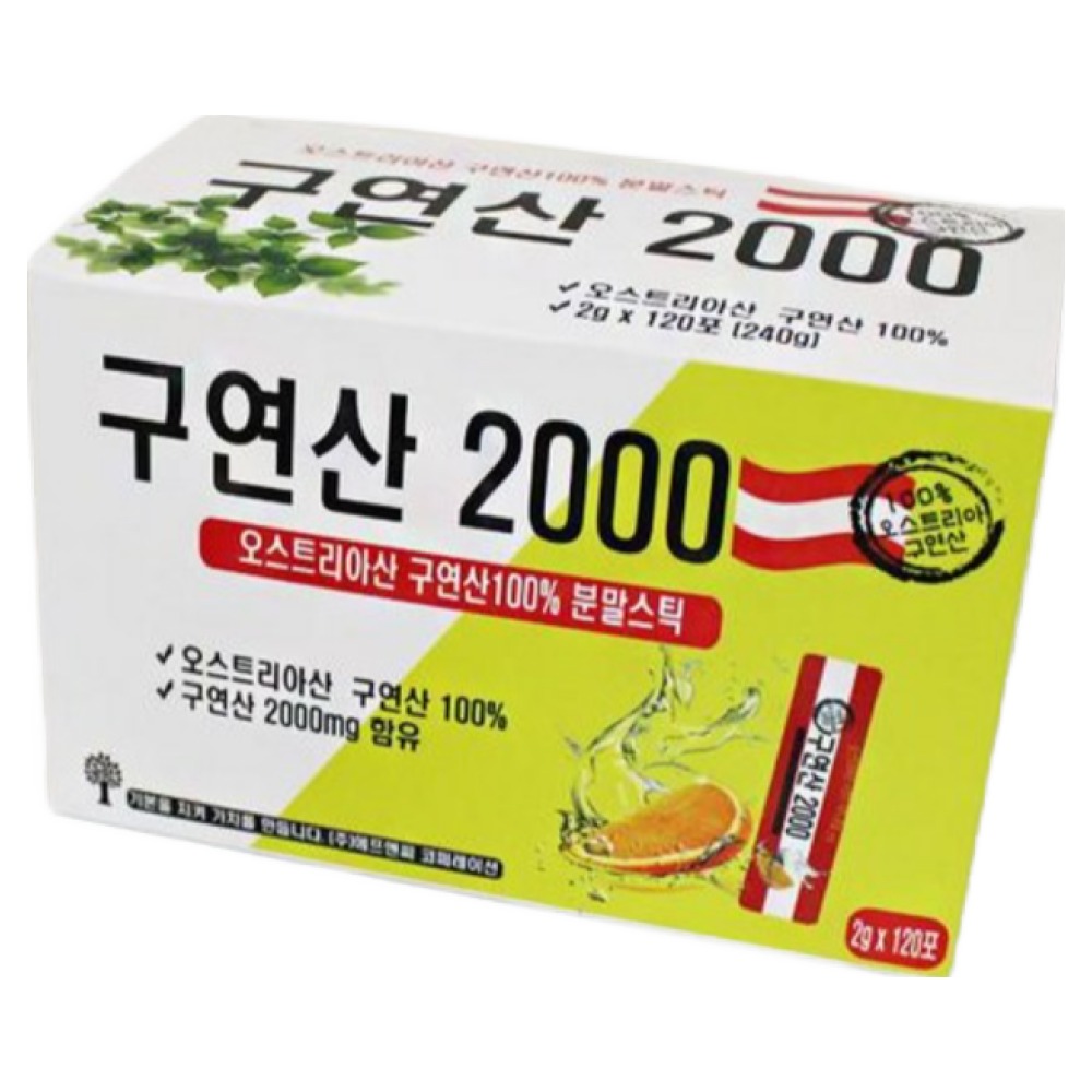 오스트리아산 무수 식용 구연산 100% 분말스틱 240g(2g 120포) 국내생산, 2g, 120개 55,000원