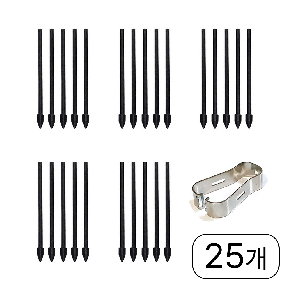삼성 갤럭시탭 S펜 호환 교체용 펜촉 S6 S7 S8 S9 S10 플러스 울트라 FE 펜촉 25개입, 1개, 블랙(5세트) 10,900원