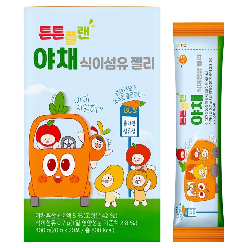 아람농장 튼튼플랜 식이섬유 야채 젤리 20p, 1개, 400g 15,500원