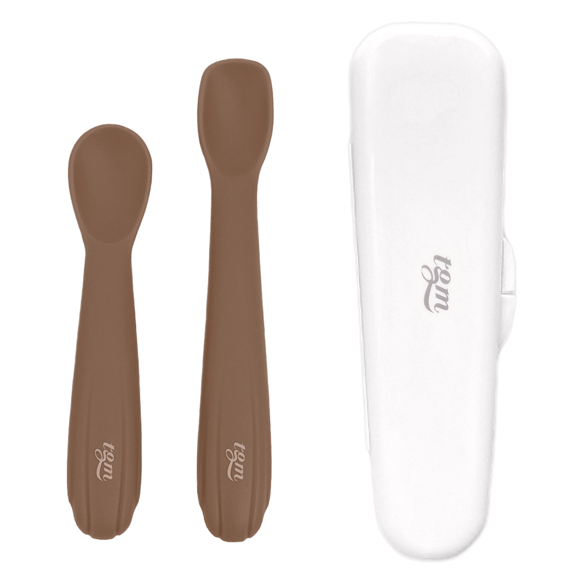 티지엠 실리콘 조가비 이유식스푼 스몰 + 미디엄 + 케이스 세트, 초콜릿, 1세트 9,700원