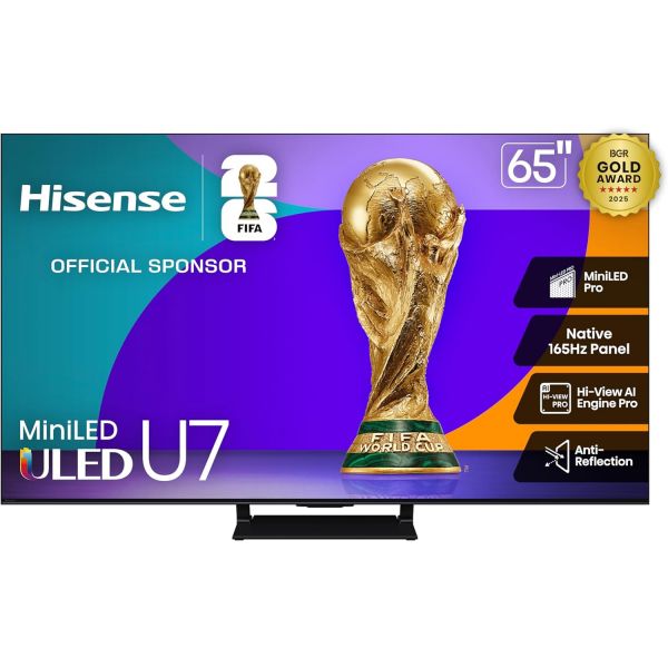 하이센스 75인치 U7 미니 LED ULED 4K UHD 최고급 게이밍 구글 스마트 TV (75U75QG, 2025년형) - QLED, 기본 165Hz, VRR 288, 최대 2,132,500원