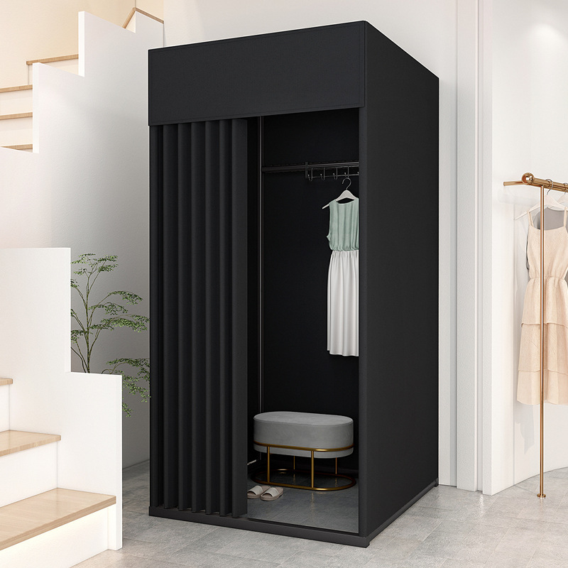 이동식피팅룸 옷가게 간이탈의실 사각 피팅룸 조립식 옷갈아입기 80*80*200cm, 블랙 99,000원