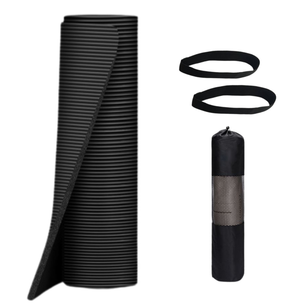 살림살림 NBR 텍티컬 블랙 와이드 요가매트 200x90cm 15mm 30,300원