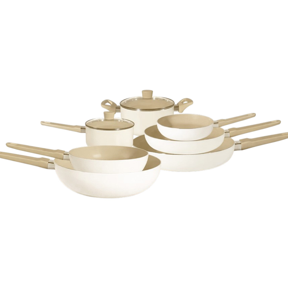 코젤 베르온 세라믹코팅 IH 인덕션 겸용 프라이팬 냄비 7종세트, 1세트, 프라이팬 5종 + 냄비 2종, 아이보리 138,000원