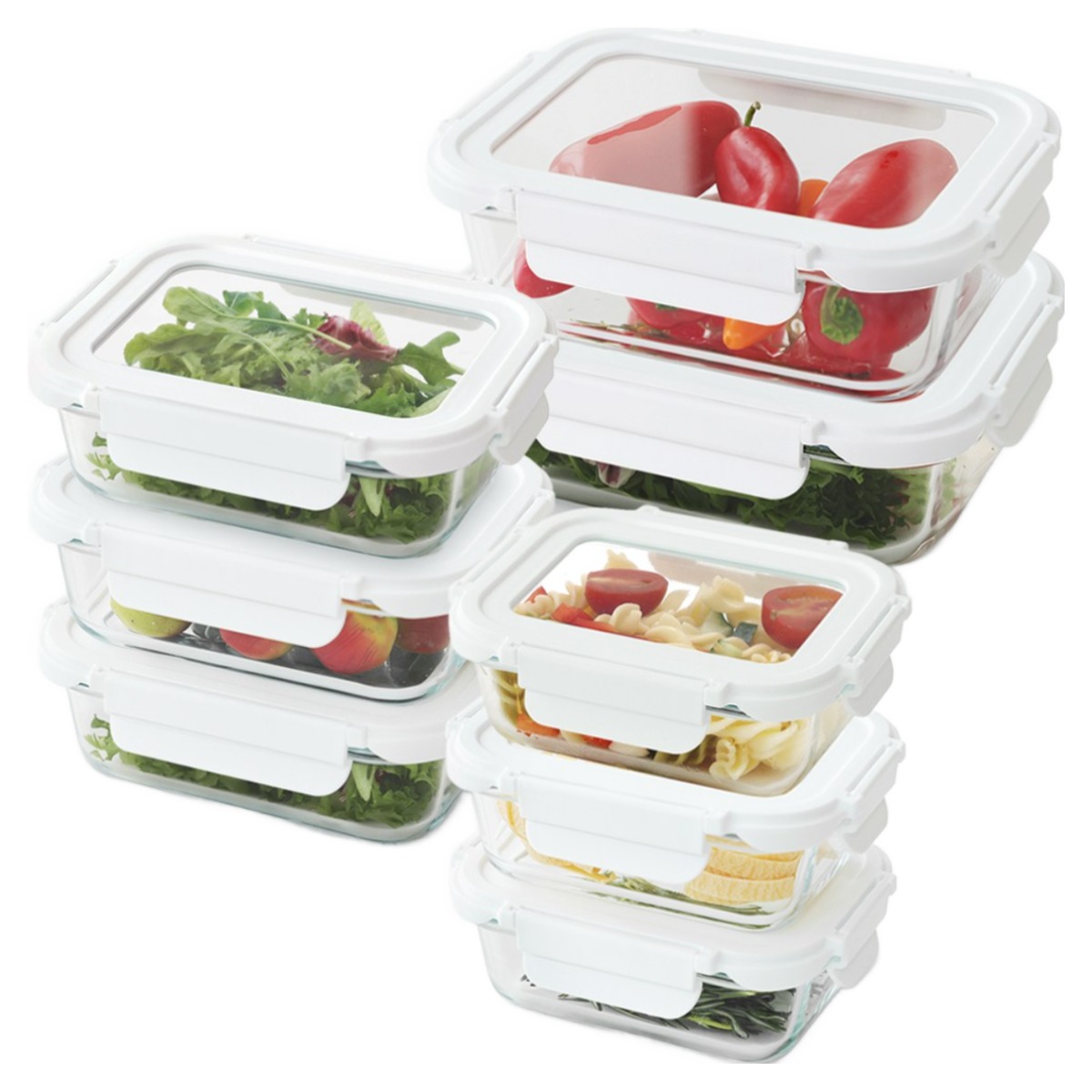 네오플램 클린 내열유리 반찬통 밀폐용기세트 400mlx3p+640mlx3p+1100mlx2p 8p 39,800원